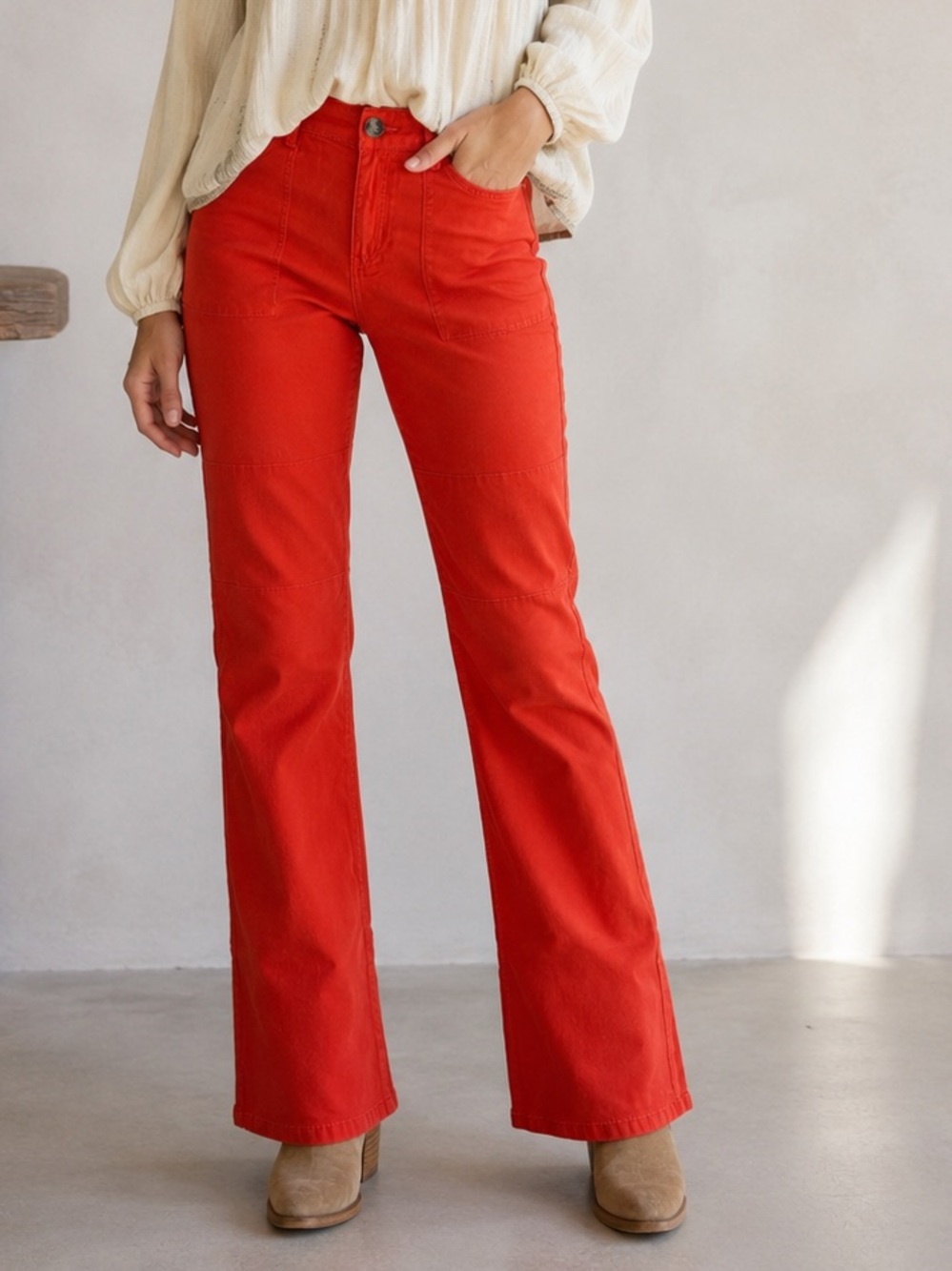 Cabi Utility Trouser Pants Size 10 NWT Coral 6046 Stretch Straight Casual Chic